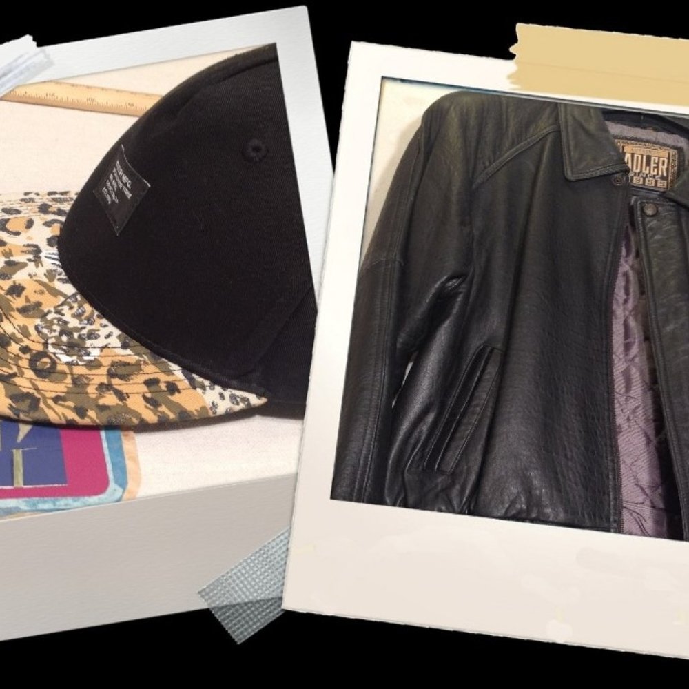 ADLER Leather Jacket, L | STUSSY Capz Leopard, OS